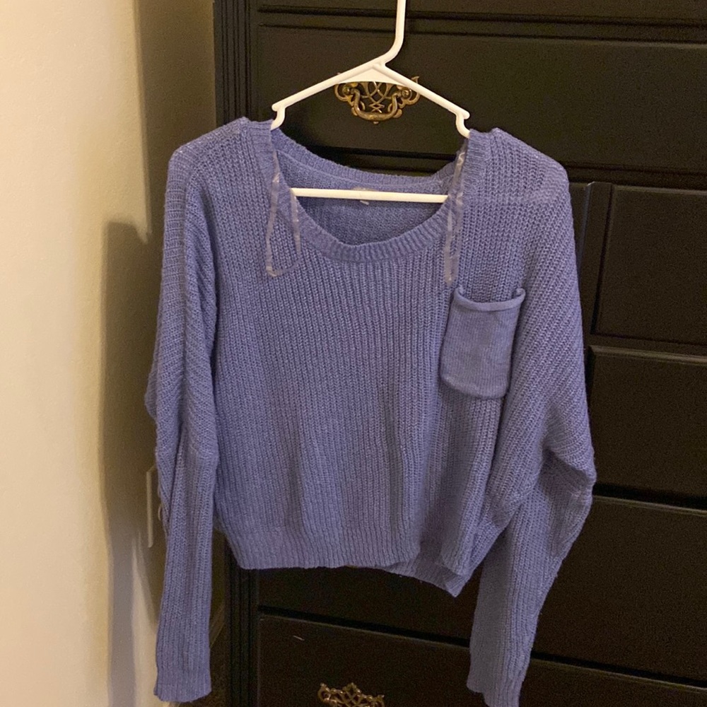 Purple Crop Sweater